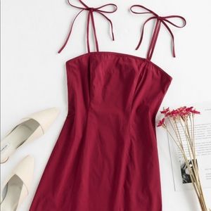 ZAFUL Slit Tie Shoulder Mini Dress
